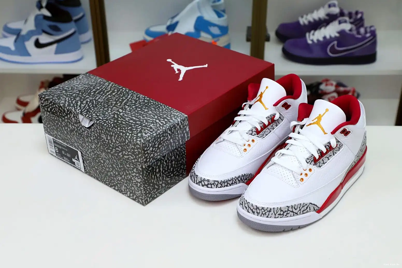 Cardinal  Red(CT8532-126） Air Jordan Retro 3 Kimikick 0627